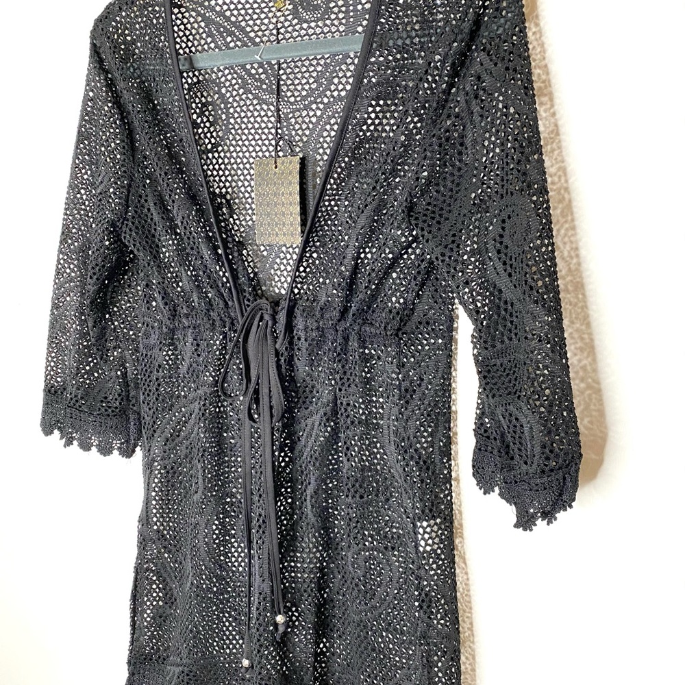 swimwear cover-up black swim beachwear NWT small large - Picture 4 of 5